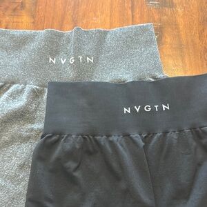 NVGTN Black and Gray Seamless Shorts